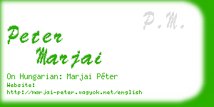peter marjai business card